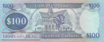 Guyana - 100  Dollars (#028-U8_VF)