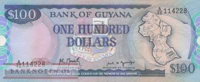 Guyana - 100  Dollars (#028-U8_VF)