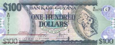 Guyana - 100  Dollars (#036e_UNC)