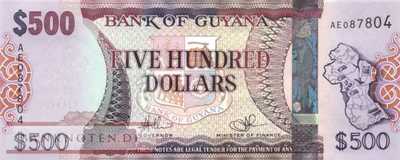 Guyana - 500  Dollars (#037a_UNC)