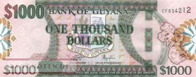 Guyana - 1.000  Dollars (#038d_UNC)