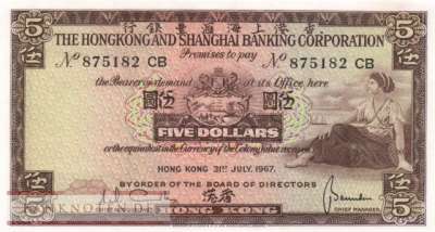 Hong Kong - 5  Dollars (#181c-67_UNC)
