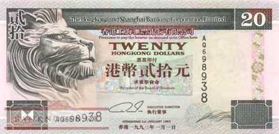Hong Kong - 20  Dollars (#201a-93_UNC)