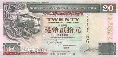 Hong Kong - 20  Dollars (#201c_UNC)