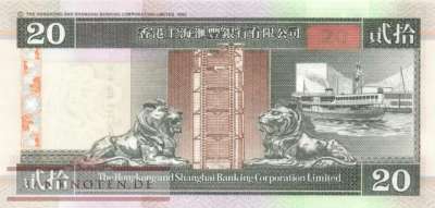 Hong Kong - 20  Dollars (#201d-02_UNC)