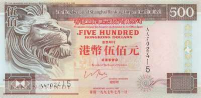Hong Kong - 500  Dollars (#204c-9707_UNC)