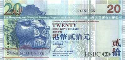 Hong Kong - 20  Dollars (#207c_UNC)
