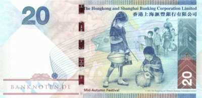 Hong Kong - 20  Dollars (#212b_UNC)