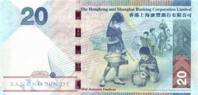 Hong Kong - 20  Dollars (#212d_UNC)