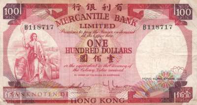 Hong Kong - 100  Dollars (#245_F)