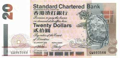 Hong Kong - 20  Dollars (#285d_UNC)