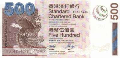 Hong Kong - 500  Dollars (#294_UNC)