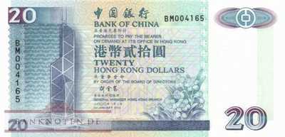 Hong Kong - 20  Dollars (#329f_UNC)