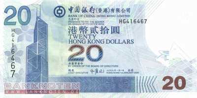 Hong Kong - 20  Dollars (#335f_UNC)