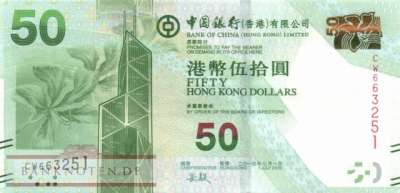 Hong Kong - 50  Dollars (#342e_UNC)
