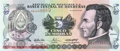 Honduras - 5 Lempiras (#085d_UNC)