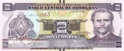 Honduras - 2  Lempiras (#097b_UNC)
