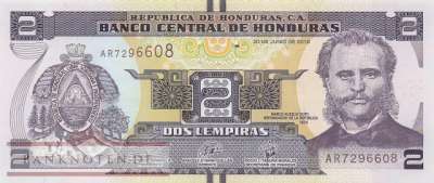 Honduras - 2  Lempiras (#097d_UNC)