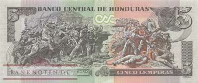 Honduras - 5  Lempiras (#098c_UNC)