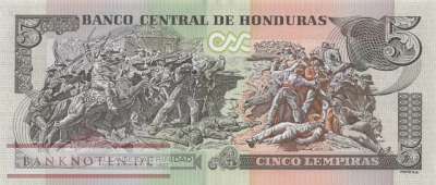 Honduras - 5  Lempiras (#098e_UNC)