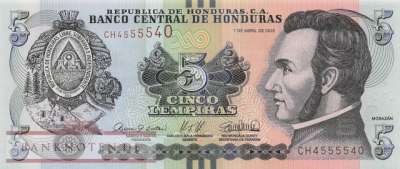 Honduras - 5  Lempiras (#098e_UNC)