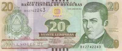 Honduras - 20  Lempiras (#100b_UNC)