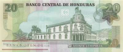 Honduras - 20  Lempiras (#100e_UNC)