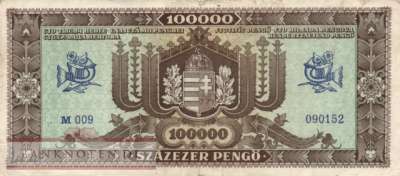 Ungarn - 100.000  Pengö (#121a_F)
