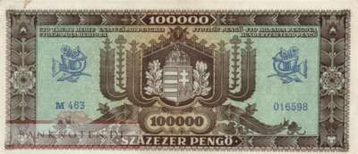 Ungarn - 100.000  Pengö (#121a_XF)