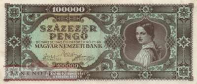 Hungary - 100.000  Pengö (#121a_XF)