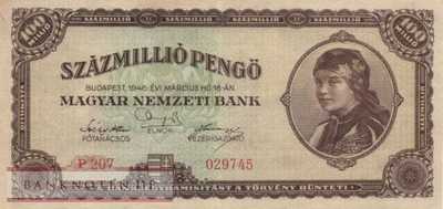 Hungary - 100 Million Pengö (#124_XF)