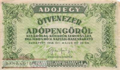 Ungarn - 50.000  Adopengö (#138c_VG)