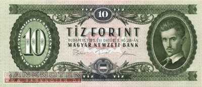 Hungary - 10  Forint (#168e_UNC)