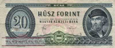 Ungarn - 20  Forint (#169g_F)
