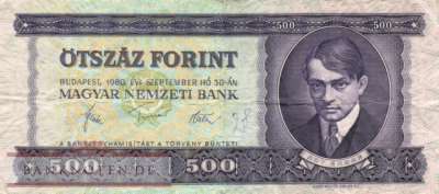 Hungary - 500  Forint (#172c_VG)