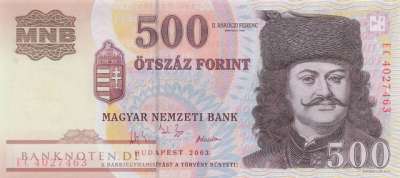 Ungarn - 500  Forint (#188c_UNC)