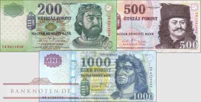 Ungarn: 200 - 1.000 Forint (3 Banknoten)