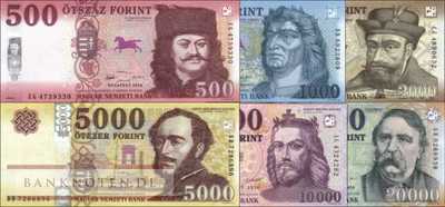 Ungarn: 500 - 20.000 Forint (6 Banknoten)