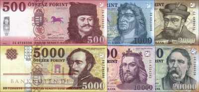 Hungary: 500 - 20.000 Forint (6 banknotes)