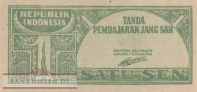 Indonesia - 1  Sen (#013_UNC)