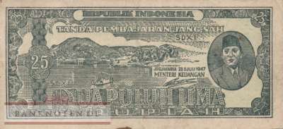 Indonesia - 25  Rupiah (#027_VG)