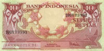 Indonesia - 10  Rupiah (#066_AU)