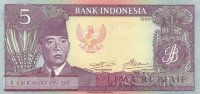 Indonesia - 5  Rupiah (#082a_UNC)