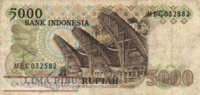 Indonesia - 5.000  Rupiah (#120a_F)