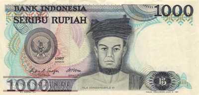 Indonesien - 1.000  Rupiah (#124a_VF)