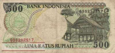 Indonesia - 500  Rupiah (#128e_F)