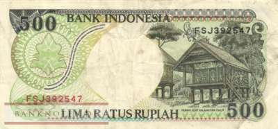 Indonesien - 500  Rupiah (#128f_VF)