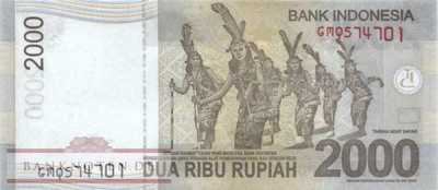 Indonesien - 2.000  Rupiah (#148f_UNC)