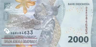 Indonesien - 2.000  Rupiah (#163a_UNC)