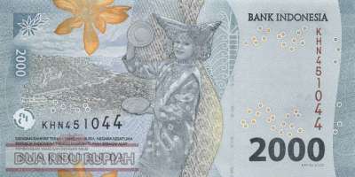 Indonesien - 2.000  Rupiah (#163d_UNC)